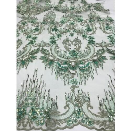 French Tulle Lace Fabric With Sequins Lace ZH-366819 Nigerian Mesh Lace Fabric For Wedding