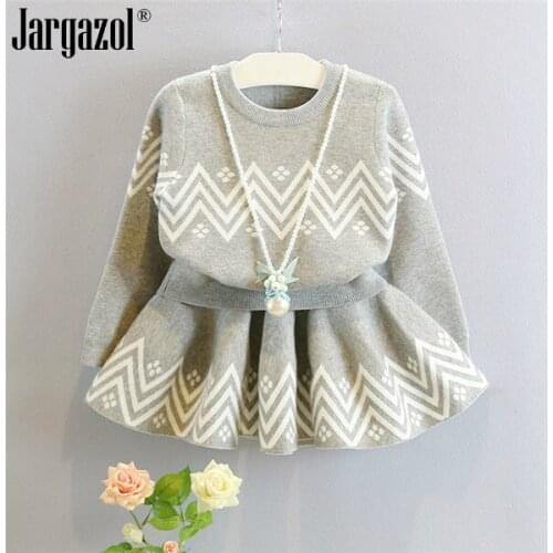 Girls Winter Clothes Set Long Sleeve Sweater Shirt and Skirt for Kids Girl Wram Outfits Cure Clothing Suit High Quality Clothes