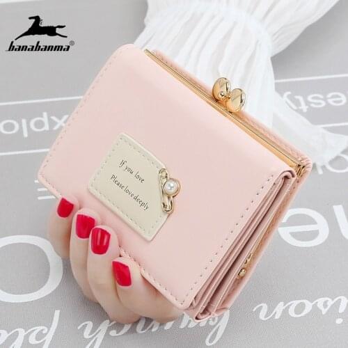 Porte feuille femme Wallet Woman Letter Short Card Holder Girls Hasp Three Fold Fashion Lady Coin Purse for Female Bag portfel
