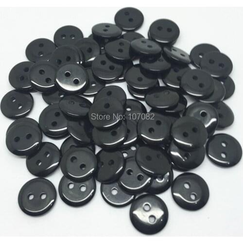 1000pcs 11mm Round Black Color Resin Buttons T-shirt Sewing Button with 2 Holes Embellishments Cardmaking