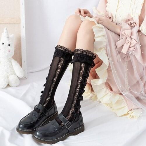 Lolita Lace Stockings Flower Wedding Jk Calf Socks Over Knee Lolita Socks Anime Cosplay Accessories