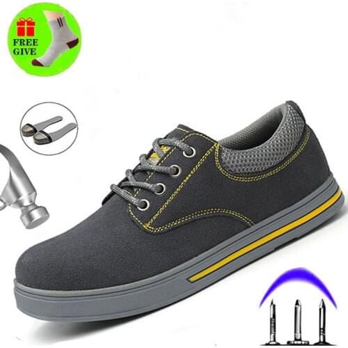 Outdoor Leisure Light Work Boots 2019 Trend Fashion Wear Non-slip Safety Shoes Anti-smashing Anti puncture Labor Insurance Shoes