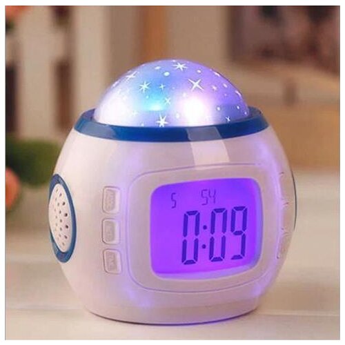 Music Starry Sky Projection Clock Natural Sound Electronics Perpetual Calendar Colorful Led Alarm Clock