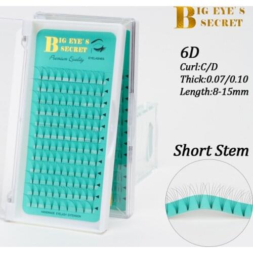 Big eyes secret 6D Short Root Russia Volume Lashes Premade Fans Individual Eyelash Extension Make Up Tools