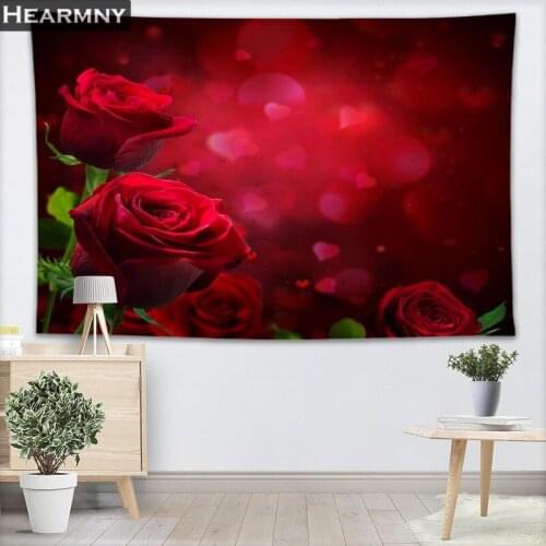 Custom Rose Wall Tapestry Home Decoration Wall Carpet Rectangular Modern Printing Fabric Yoga Mat Blanket Tapestry