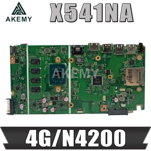 New X541NA 4G/N4200 N3350 CPU Motherboard For Asus X541NA X541N F541N Laotop Mainboard Motherboard 90NB0A00-R00060