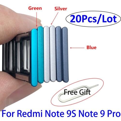 20Pcs/Lot ，New Mobile Phone Sim Card For Xiaomi Redmi Note 9S Note 9 Pro SIM Card Tray Slot Holder Replacement Part +Pin Tool