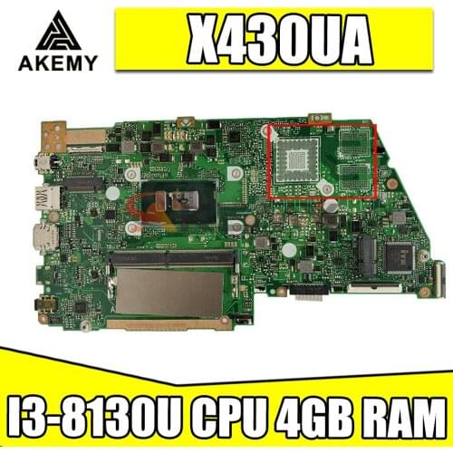 NEW！！For ASUS X430U X430UB X430UN X430UA notebook motherboard mainboard with I3-8130U CPU 4GB RAM GM X430UA laptop motherboard