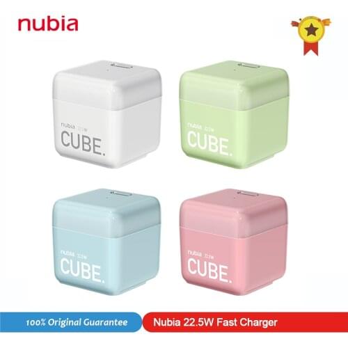 Original Nubia 22.5W Fast Charger For iPhone 12 11 XR Candy Size Phone Charger For Xiaomi Mi 10 9 Foldable Plug Charger