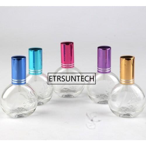 15ml Clear Glass Perfume Bottle Refillable Empty Cosmetic Water Spray Bottle oblate shape Portable Reuse Beauty Tools F1559