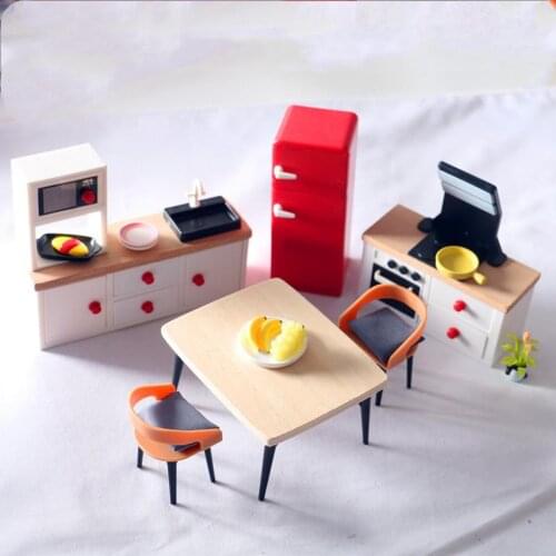 Mini Realistic Refrigerator Table Furniture Dollhouse Room Decor Accessories