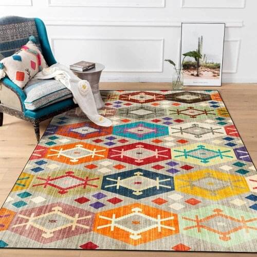 Modern Hot Sale Bohemia Style Wood Floor Rug For Living Room Bedroom Area Rugs Parlor Non-slip Antifouling Mat Factory wholesale