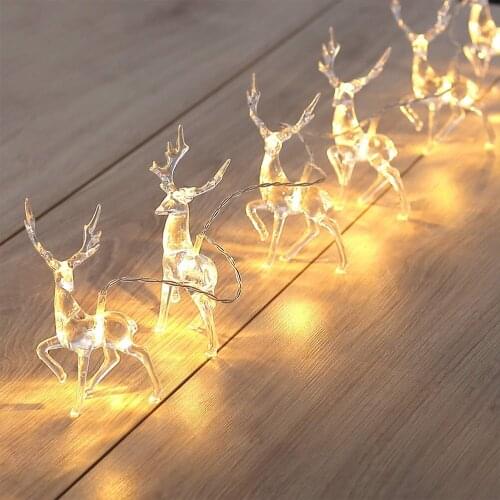 LED Deer Battery Operated Christmas String Lights 10 LED String Lights Bedroom