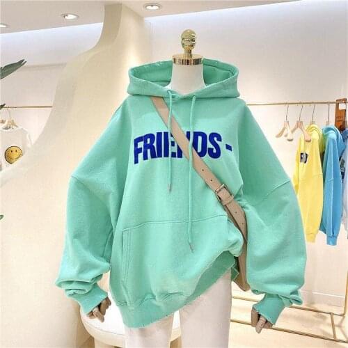 Oversized Hoodies Women Pink Friends Pullover Kpop Pastel Clothes Thin Sweatshirts Sudaderas Vetement Femme 2021 Ropa Mujer