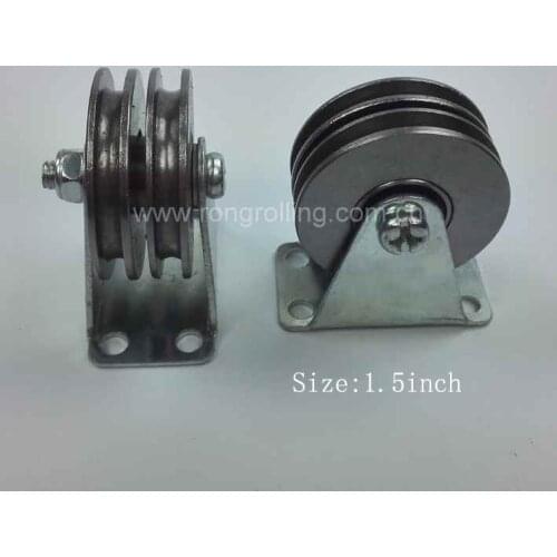1.5 inch sliding double pulley groove U with bearings