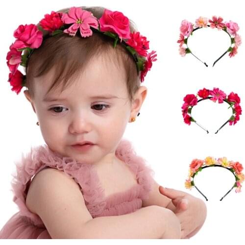 Baby Headband Photo Props Decorations for 0-3years Kids Child Hair Accessories Simulation Color Flowers Fashion Photo Studio
