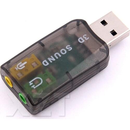 Hot sale 10pcs V5.1 3D USB to 3D Audio USB External Sound Card Adapter 5.1 Channel Sound Professional Microphone 3.5mm input