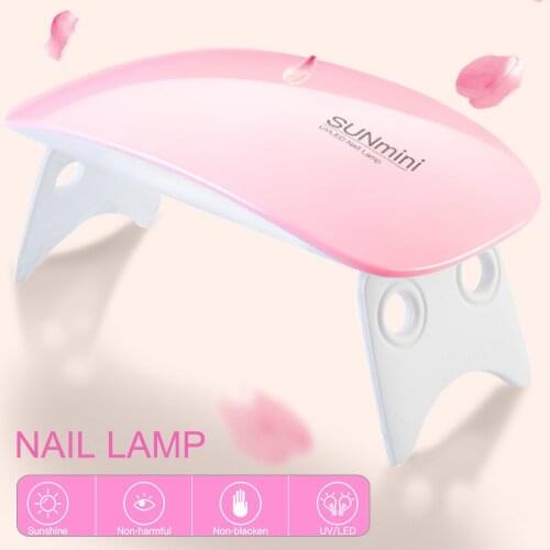 SUN mini 6W LED Nail Dryer Nails Light Portable USB Cable UV Curing Lamp For Gel Based Polishes Manicure/Pedicure Gel Machine