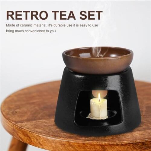 1 Set Candle Stand Tea Warmer Coarse Ceramic Cup Creative Ceramic Stove for Home