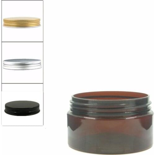 18pcs/Lot 100ml Amber Pet Jar With Screw Aluminium Cap W/Pe Liner, Jar,Cosmetic Jar,Plastic Container,Bottle
