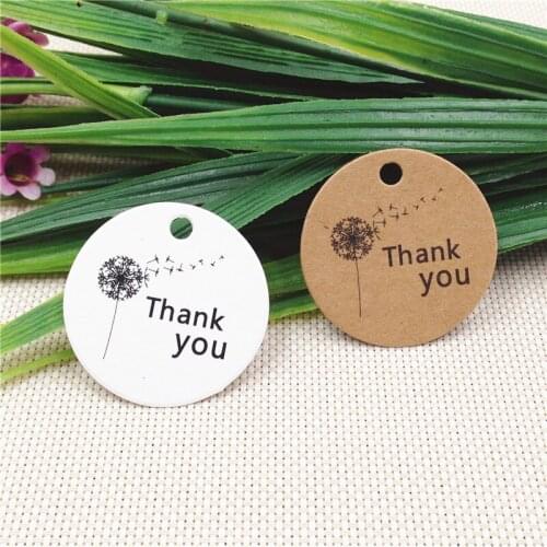 200Pcs/Lot Handmade Thank You Kraft 3cm Tags For Engagement Holiday Dessert Party Bags Supply Card Paper Price Label Hang Tags