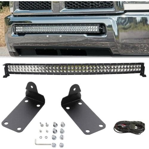 30" 40 Inch Curved LED Light Bar With Hidden Bumper Mounting Brackets For Dodge Ram 2500 3500 2010-2018