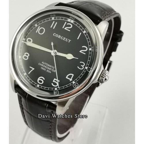 CORGEUT 41mm Black Dial Luminous Miyota 8215 Movement Automatic Top luxury Mens Watch Clock