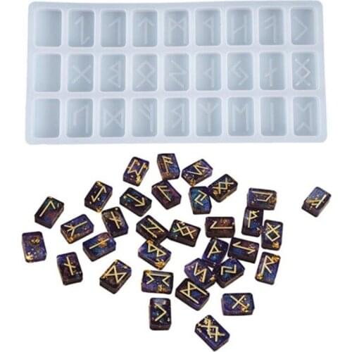 DIY Runes Symbol Crystal Epoxy Resin Mold Circle Divination Board Silicone Mould AXYD
