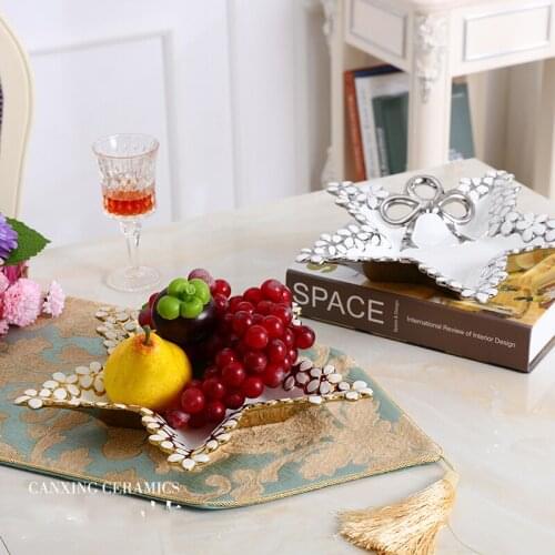 Home Fruit Bowls Christmas Snacks Plates Crafts Decoration Wedding Candy Dish 2020 Ceramic Modern Creative Livingroom Party