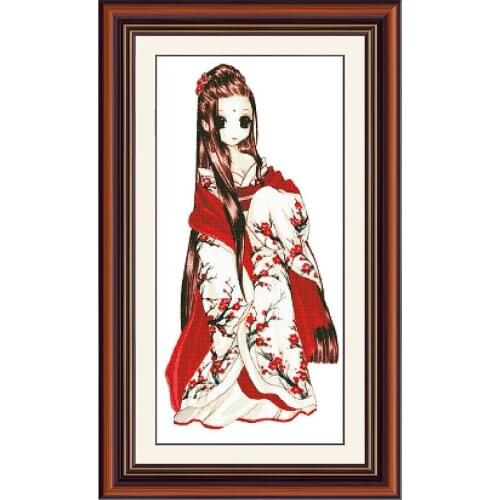 Home Handmade Embroidery Precision Printing A551 Chinese Style Fishxx Cross Stitch Kit Classical Beauty Character Series