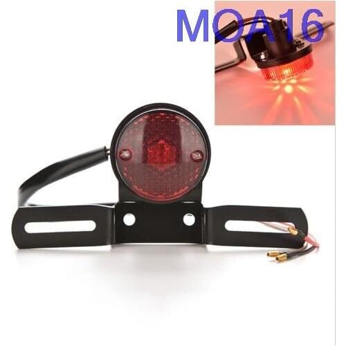 Hot Sale Motorcycle Brake Rear License Plate Bracket Tail Light New Universal 12V Red Lens Motorcycle Tail Light 1PCS