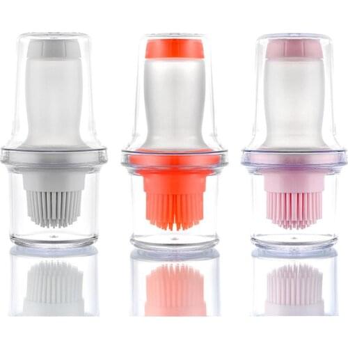 Multifunctional Silicone Grill Oil Bottle With Brushes Baking Accessories Kitchen Tool