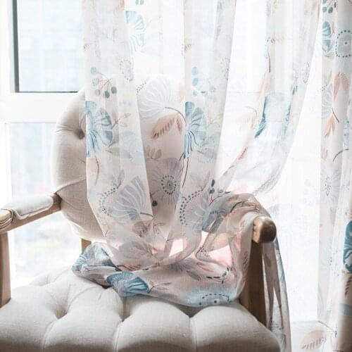 Fresh Factory Direct Supply Curtains Selling Modern Boutique Simple Thick Cotton Slub Printing Curtains for Living Room Bedroom