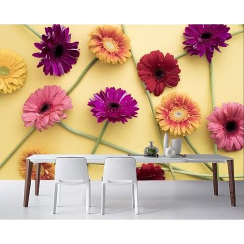Papel de parede Colored background Flowers photo wallpaper,restaurant living room bar TV sofa wall bedroom kitchen 3d mural