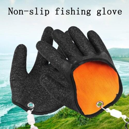 Fishing Catching Gloves Protect Hand From Puncture Scrapeswaterproof Magnet Release Professional Anti-Slip Latex Hunting Gloves