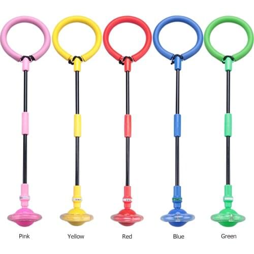 Portable Kids Outdoor Flash Jumping Rope Ball Classic Texture Practical Funny One Foot LED Sports Skip Reaction Swing Toy