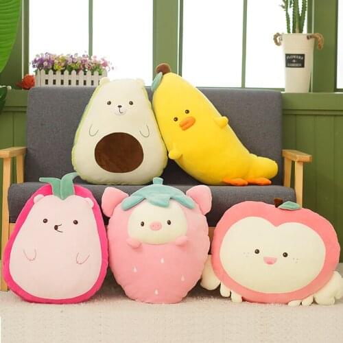 Nice New Cute Plush Fruit Animals Pig Toy Simulation Sleeping Pillow Stuffed Bear Animal Christmas Gift For Kids Kawaii Present