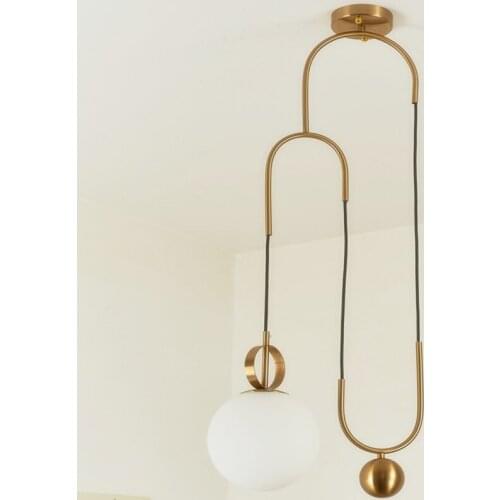 Nordic Loft Designer Lift Lighting Retro Industrial Art Pulley Golden Study Hanging lights U Shape Living Light Free Shipping