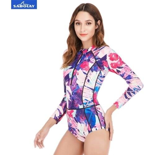 One piece Elastic Swimsuit Women Beach girl Wear suit Rash guard Quick drying Shirt Brief colour Swimwear Summer