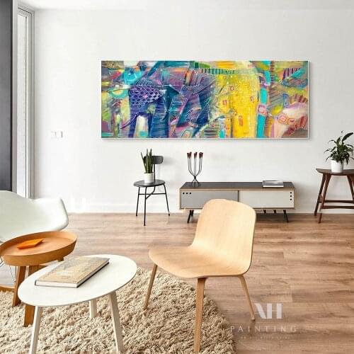 Modern Elephant Art Canvas Oil Painting Nordic Style Picture Living Room Decoration Poster For Home Decor Wall Painting