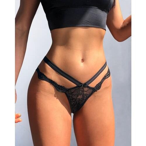 SP&CITY Mid Waist Mesh Sexy Transparent Underwear For Women Lace Hollow Out Panties Sex String Crotch Cotton Seamless Briefs