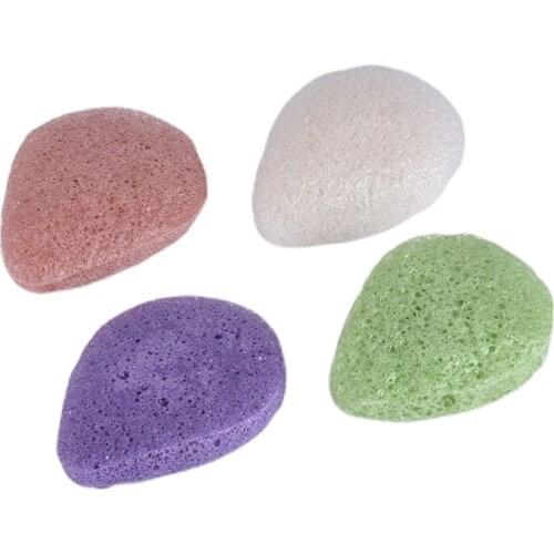4 Colors Exfoliator Cleanse Konjac Sponge Natural Konjac Konnyaku Puff Face Wash Cleaning Sponge Face Powder Makeup Tools