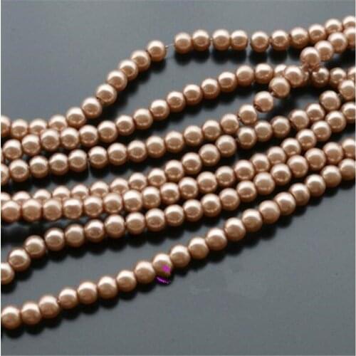 Loose 3mm-10mm Lt Coffee Color Fake Pearl DIY Hand Craft Round Glass Imitation Pearl Beads Clothing&Garment Nail Art Decoration