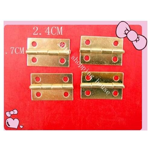 A02 Packing box hardware accessories small gold color tin gift box mini iron hinges 2.4cm*1.7cm