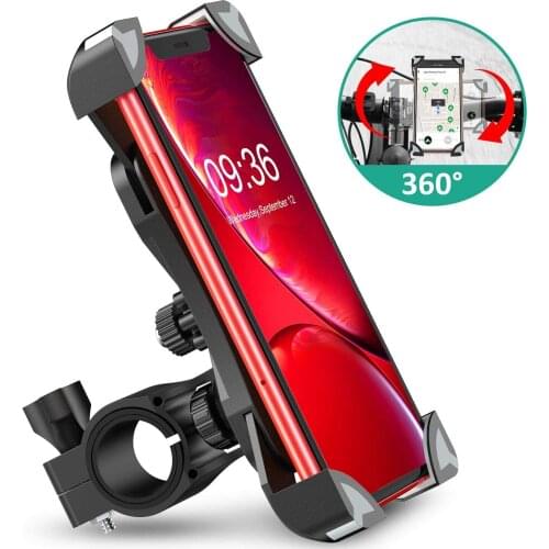 360° Rotate Bicycle Phone Holder Bike Mobile Phone Holder iPhone 11 Pro MAX / XS MAX / XR Samsung S20/S10 and 4.5-7.0" mobile
