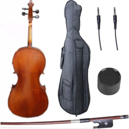 Yinfente 4/4 Cello Acoustic Electric Cello Powerful Sound Handmade Nice Maple Spruce Wood Free Cello Bag Bow