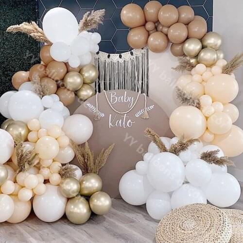 DIY Balloons Garland Decoration Baby Shower Skin Coffee Globos for Lady Happy Birthday Party Wedding Anniversary Ballon Decor