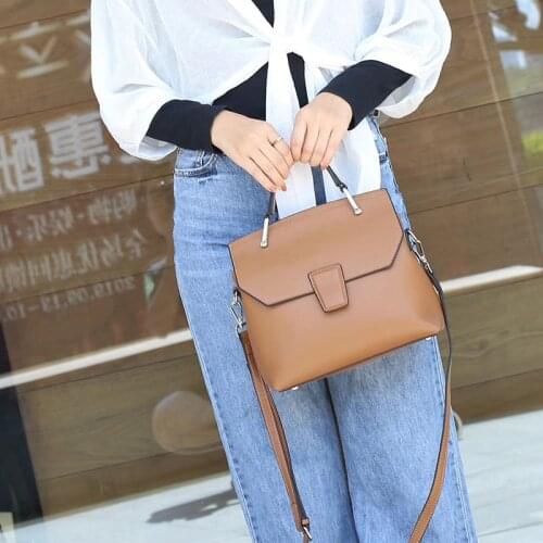 Top Quality Fashion Woman Handbags Genuine Leather Solid High Capacity Soft Shoulder Bags Casual Bag