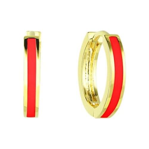 KOFSAC Simple Fashion Gold Red Hoop Earring Jewelry 925 Sterling Silver Earrings For Women Female Holiday Party Accessories Gift