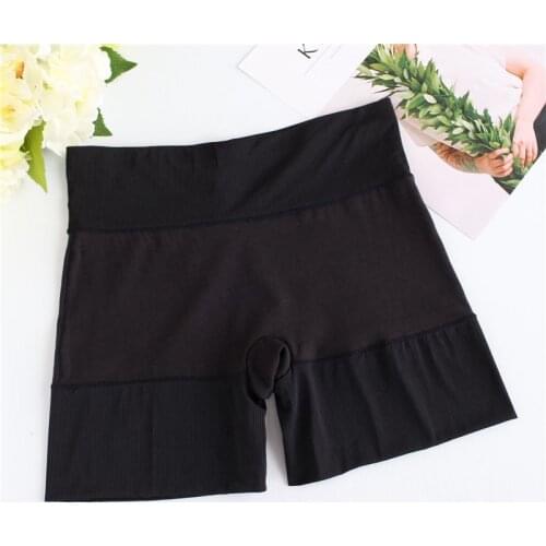 Hot 2019 Womens Safety Shorts Pants Solid Color Mid Waist Boxer Pants Anti-Lighting Stretch Safety Shorts Pants